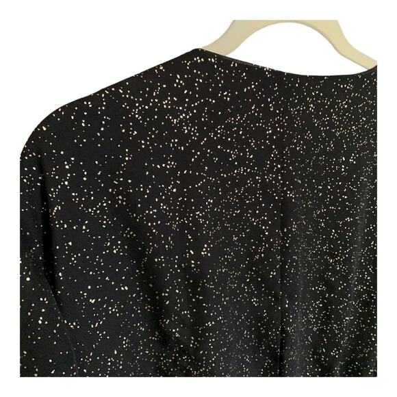 Lane Bryant | metallic print tunic long sleeve elastic waist cross front v neck - Picture 3 of 12